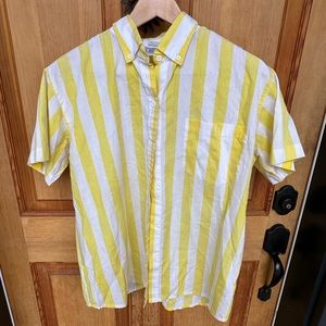 Vintage Yellow/white Striped Shirt